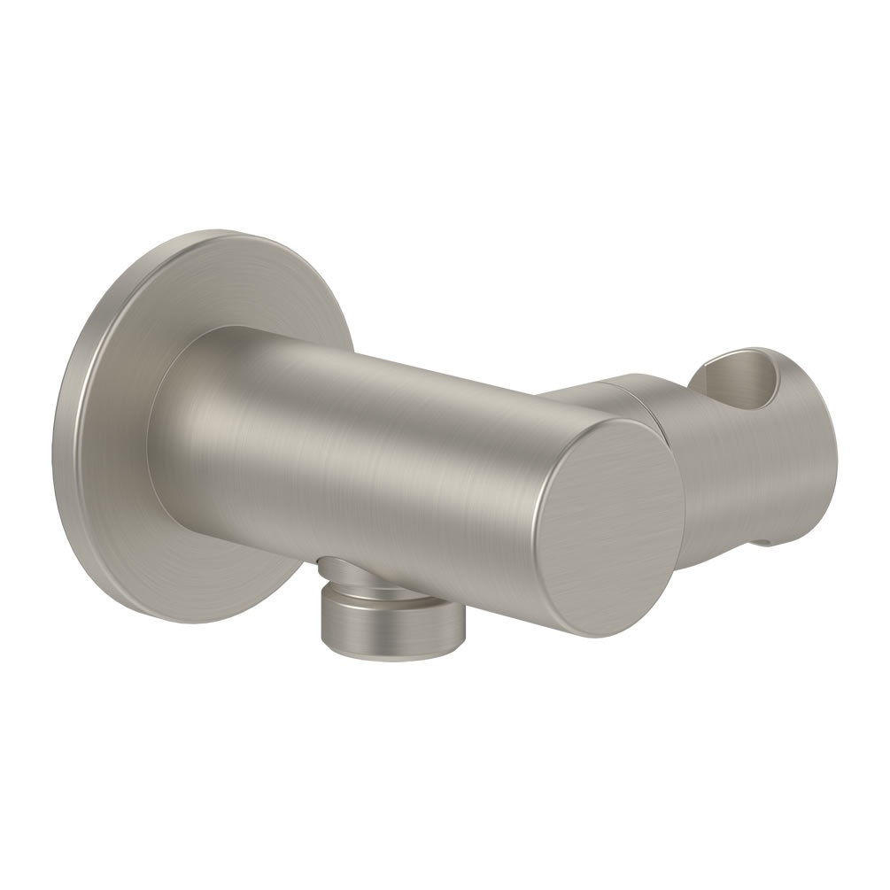 Cutout image of Villeroy & Boch Universal Brushed Nickel Round Shower Holder & Outlet